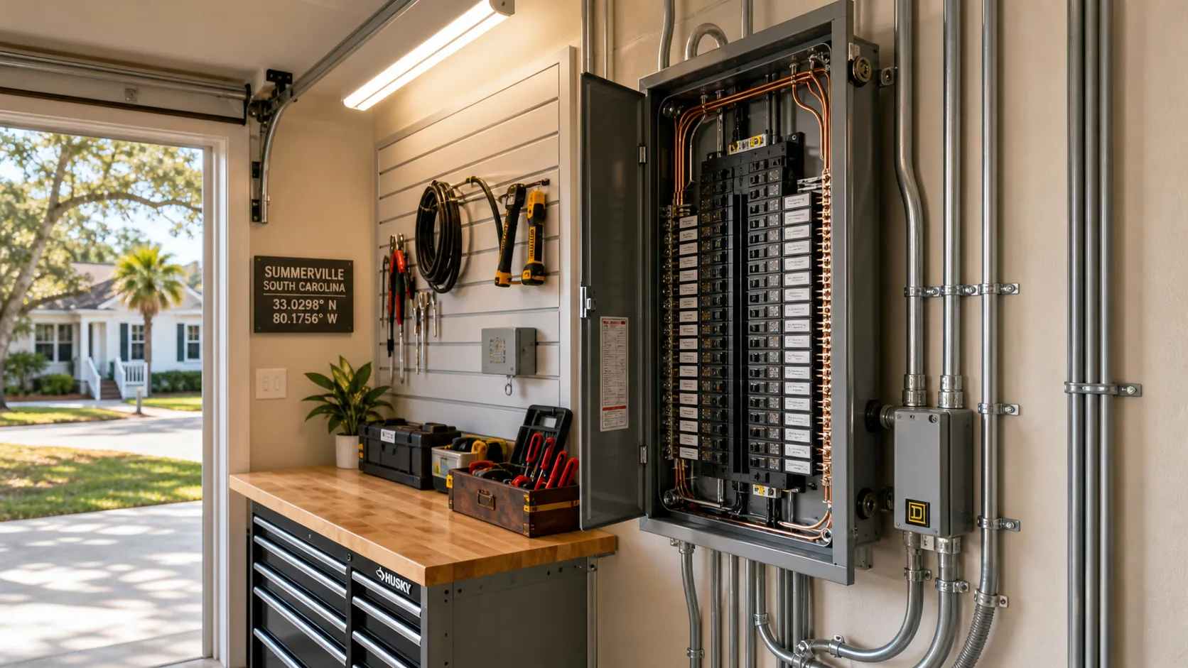 Finished residential electrical upgrades in a Lowcountry home