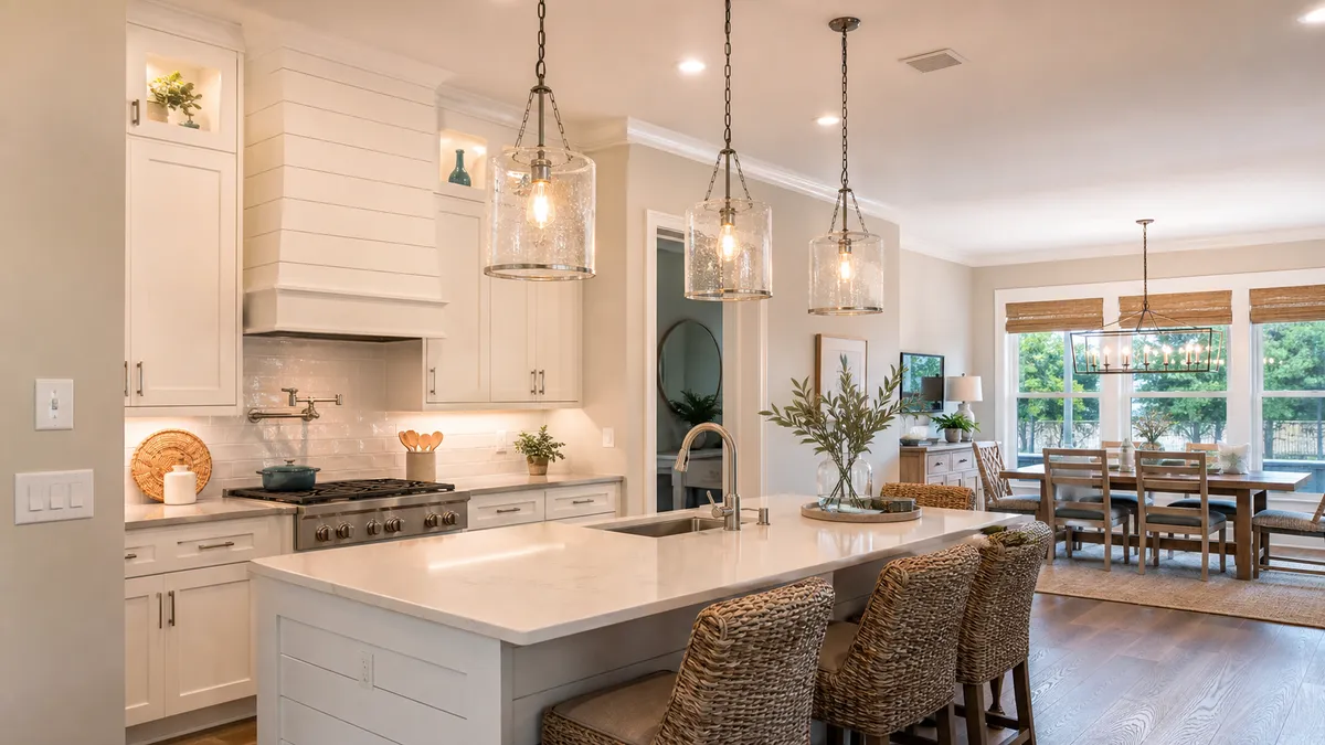 Finished modern lighting installation in a home